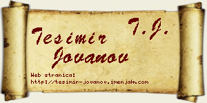 Tešimir Jovanov vizit kartica
